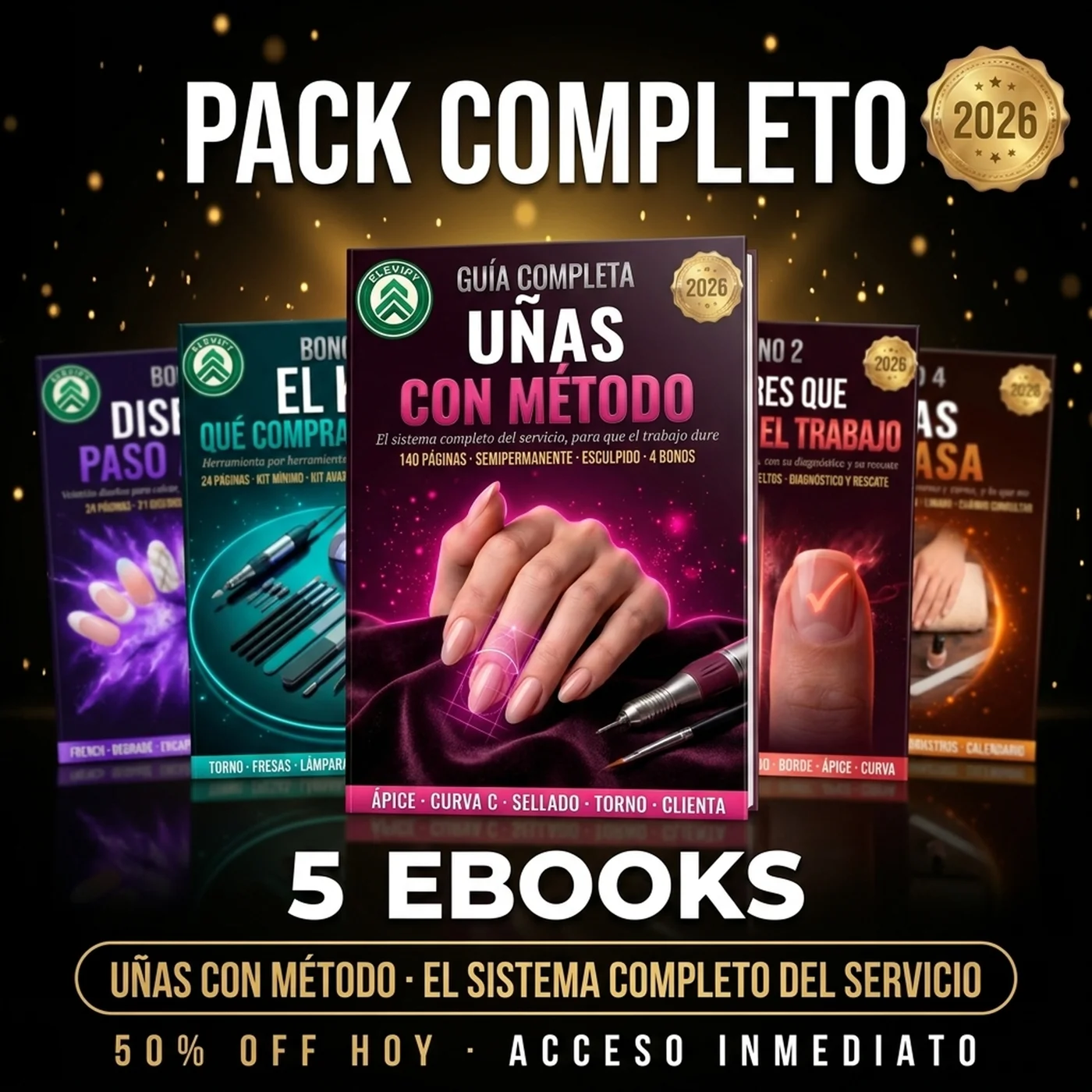 Pack Completo Uñas con Método: libro principal + 4 bonos